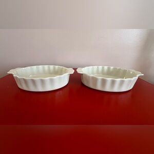 Food Network White Ceramic Dishes price is for both. Oven/micro/dishwasher safe